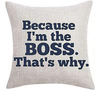 FaceYee Because I'm the Boss that's Why Pillow Covers 45 x 45cm Square Throw Pillowcases Decor Removable Double Side Color:I'm the Boss
