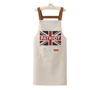 FaceYee British Patriotic Flag Apron Waterproof Canvas Aprons Chef BBQ Grilling Cooking Kitchen Union Jack Decor Gifts Color:UK