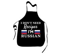 FaceYee Father's Day Gifts I Don't Need Recipes I'M Russian Aprons Cooking Baking Novelty Chef Kitchen BBQ Decor Color:Russian