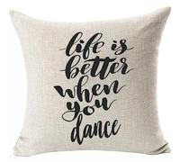 FaceYee Life is Better When You Dance Pillowcases Pillowcovers 18x18inch New Job Inspirational Gifts Removable Two Side Invisible Zipper Color:Life is Better When You Dance