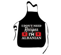 FaceYee Novelty Chef Funny Aprons I Don't Need Recipes I'M Albanian Cooking Baking Father's Day Housewarming Gift Kitchen BBQ Decor Color:Albanian