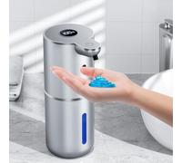 Fachixy Automatic Soap Dispenser with Digital Display, 380 ml Electric Soap Dispenser with Sensor, Wall Mounted, Non-Contact, USB Rechargeable, IPX5 Waterproof for Bathroom, Kitchen