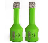 FACHLICH Diamond Core Drill Bit,2pcs Diameter 10mm Thread M14,Vacuum Brazed Dry Wet Hole Saw for Porcelain Tile,Granite,Marble,Concrete,Masonry,Brick