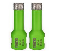 FACHLICH Diamond Core Drill Bit,2pcs Diameter 14mm Thread M14,Vacuum Brazed Dry Wet Hole Saw for Porcelain Tile,Granite,Marble,Concrete,Masonry,Brick