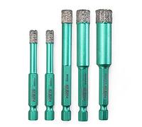 FACHLICH Diamond Core Drill Bits 6/6/8/10/12mm Porcelain Tile Drill Bits with Quick Change Hex Shank for Granite Marble Tile Porcelain Ceramic Hard Materials