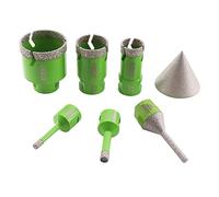 FACHLICH Diamond Core Drill Bits Set - Tile Hole Saw Kit 6/8/25/35/50mm+6-25mm with 50mm Tile Chamfer Bit for Porcelain Ceramic Tile Granite Marble(7PCS)