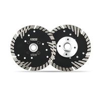 FACHLICH Diamond Cutting Blade 115mm/4.5" 2pcs with Turbo Slant Protection Teeth for Concrete Tile Granite Marble Masonry Brick