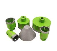 FACHLICH Diamond Drill Core Bits Set 35/40/50/68/100mm with 82mm Diamond Beveling Chamfer Bit Vacuum Brazed M14 Connection for Tile Porcelain Granite Marble
