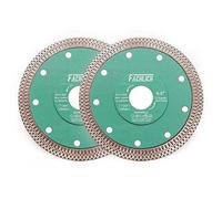 FACHLICH Diamond Porcelain Cutting Discs 2PK 115mm Ceramic Saw Blade 4.5 Inch Super Thin X Mesh Turbo Saw Blade for Tile Marble Ceramic Porcelain
