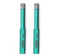 FACHLICH Dry Diamond Drill Bits,2pcs 8mm Hole Saw with Hex Shank for Granite Marble Tile Porcelain Ceramic Hard Materials