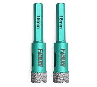 FACHLICH Dry Diamond Drill Bits,2pcs Diameter 16mm Hole Saw with Hex Shank for Granite Marble Tile Porcelain Ceramic Hard Materials