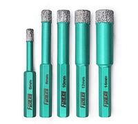 FACHLICH Dry Diamond Drill Bits 5pcs 6/8/10/12/14mm with Hex Shank Connection for Granite Marble Tile Porcelain Ceramic Hard Materials