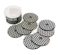 FACHLICH Dry Diamond Polishing Pads 8pcs 100mm Mixed Grits 3x50,2x100,1x200,1x400,1x800 for Granite Marble Stone Ceramic