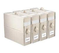 Fachmach Bed Sheet Organizer, 4 Pack Foldable Bedding Organiser with Handle and Window, Bedding Storage Container Box for King Queen Sheet Duvet Cover Set Blanket Clothes