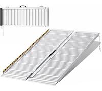 FACHNUO 4FT Folding Wheelchair Ramp, 800LBS Load Capacity, Non-Slip Extra Wide 29.2" Portable Aluminum Threshold Ramp for Stairs, Steps, Doors, Entrances