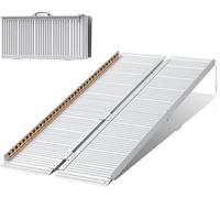 FACHNUO 5FT Folding Wheelchair Ramp, 800LBS Load Capacity, Non-Slip Extra Wide 29.2" Portable Threshold Aluminum Ramp for Stairs, Steps, Doors, Entrances
