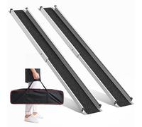 FACHNUO 5FT Telescoping Wheelchair Ramp with Storage Bag - 600lbs Loading Aluminum Scooter Ramps, Lightweight Foldable Design for Curbs/Vehicles/Thresholds, 2 Pack