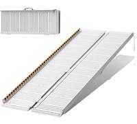FACHNUO 6FT Folding Wheelchair Ramp, 800LBS Load Capacity, Non-Slip Extra Wide 29.2" Portable Aluminum Ramp for Stairs, Steps, Doors, Entrances