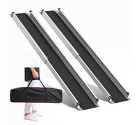 FACHNUO Telescopic Wheelchair Ramps 4FT- Heavy-Duty 600LBS Capacity Aluminum Mobility Scooter Ramp with Carrying Bag, Portable Foldable Design for Home Steps/Wheelchairs/Motorcycles, 2 Pack