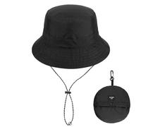 FACHOI Bucket Hat Women Men, Waterproof Sun Hat Foldable UV Protection Summer Hats Adjustable Chin Strap Quick Dry Boonie Hat Fishing Walking Hiking Camping Travel F4-ZDYFM(Black)