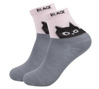 FACHOI Cotton Cat Socks Womens Funny Cat Animal Socks Novelty Crew Sock Unique Stocking Fillers Idea F1-HMTAW (UK, Alpha, One Size, Regular, Regular, Grey)
