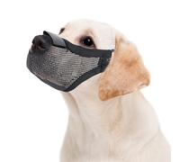 FACHOI Dog Muzzle, Soft Mesh Muzzle for Small Medium Large Dogs for Scavenging Biting Licking and Chewing, Allows to Pant and Drink F6-WGGZT(Black, S)