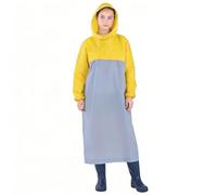 FACHOI EVA Rain Ponchos for Adults, Waterproof Rain Coats with Hood and Button Reusable Rain Jacket Rainwear Portable Rain Resistant Poncho for Camping, Emergency Situations, Travel F4-PSYY (Yellow)