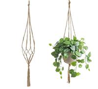 FACHOI Macrame Plant Hangers, Hanging Planters Baskets Jute Rope Handmade Wall Hanging Plant Holders for Indoor Outdoor Garden Home Decor F4-MSDL