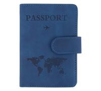 FACHOI Passport Holder, PU Leather Passport Cover with RFID Blocking Travel Wallet, Portable Universal Travel Wallet Case Organiser for Money, Boarding Passes, Credit Cards F6-HZQB (Blue)
