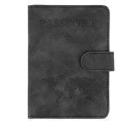 FACHOI Passport Holder, PU Leather Passport Cover with RFID Blocking Travel Wallet, Portable Universal Travel Wallet Case Organiser for Money, Boarding Passes, Credit Cards F6-HZQB (Black)