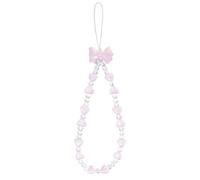 FACHOI Phone Lanyard Charm, Beaded Phone Charm Sparkling Crystal Bowknot Heart Crystal Beaded Cellphone Strap Aesthetic Beaded Chain Wrist Strap for Cellphone F4-AXSJL (Pink)