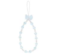 FACHOI Phone Lanyard Charm, Beaded Phone Charm Sparkling Crystal Bowknot Heart Crystal Beaded Cellphone Strap Aesthetic Beaded Chain Wrist Strap for Cellphone F4-AXSJL (Blue)
