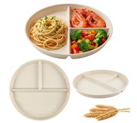 FACHOI Portion Control Divided Plates, Divided Dinner Plates Unbreakable Plastic Diet Plates Tray Reusable Picnic Dishes for Adults Kids Home Camping Parties F4-FGCP