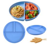 FACHOI Portion Control Divided Plates, Divided Dinner Plates Unbreakable Plastic Diet Plates Tray Reusable Picnic Dishes for Adults Kids Home Camping Parties F4-FGCP