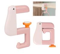 FACHOI Purse Hook for Table, Duck Shaped Table Hook Portable Folding Desk Mount Bag Holder No-Drill Purse Clamp for Office School Table Organization & Storage F4-YXZG (Pink)