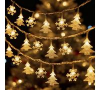 FACHOI Snowflake Fairy Lights, Christmas Tree String Lights LED Battery Powered String Lights for Christmas Wedding Birthday Indoor Outdoor Decorations F4-SDCD (Snowflake Tree)