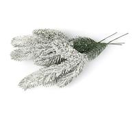 FACHOI Snowy Artificial Pine Needles Branches, Xmas Fake Frosted Pine Picks Christmas Tree Leaves Picks for Craft Christmas Tree Decorations Wreath Garland F4-SDSZ