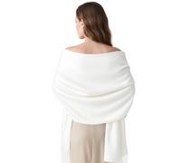 FACHOI Women Scarf, Pashmina Shawls Wraps for Evening Dress Long Scarf Wedding Bride Bridesmaid Shawl Gifts for Women Wedding Ladies Winter Scarfs F4-LSPJ (White)