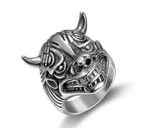 Fachoice Bull Head Biker Ring for Men Gothic Bull Head Ring, Silver Bull Horns Ring Classic Bull Skull Ring Men’s Punk Bull Warrior Jewelry Vintage Bull Animal Ring Devil Bull Mask Ring, Stainless