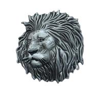 Fachoice Lion Head Belt Buckle for Men Wild Lion Belt Buckle,Distressed Lion Head Men’s Cool Lion Head Western Belt Buckle, Silver, One size