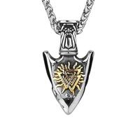 Fachoice Valknut Arrowhead Pendant for Men Nordic Compass Spear Necklace Mens Viking Vegvisir Compass Jewelry Punk Valknut Odin Arrow Necklace