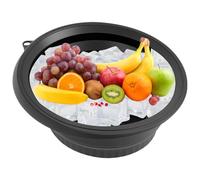 Facial Bowl - Foldable Camping Wash Basin | Integrated Silicone Foldable Tray with Roller Massager for Skin Care Spa and Ice Baths