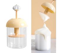 Facial Cleanser Foam Cup Portable Fast Foaming Effort Saving Transparent Whip Bubble Maker (Beige)