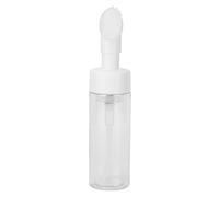 Facial Cleanser Foaming Bottle with Silicone Brush for Deep Cleaning Pores, Transparent Mousse Foam Bottle for Lotion or Cleanser Bottling, for All Skin Types (150ML)