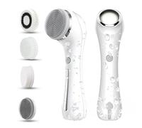 Facial Cleansing Brush, 2 in 1 Ｗaterproof IPx7 Facial Spin Scrubber Set with 4 Brush Heads, Rechargeable Exfoliating Face Brush Deep Cleansing, Gently Exfoliate and Remove Blackhead