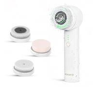 Facial Cleansing Brush, Dual Rotations Face Brush with 3 Brushheads, Spin Face Scrubber for Pore Deep Cleansing, Waterproof Rotating Brush for Gentle Exfoliating, for Women & Men(White)