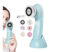 Facial Cleansing Brush - Face Cleaner | Face Cleansing Brush Rechargeable | FA-ce Exfoliator Tool with 6 Bru-sh Heads | Skin Care Cleaning Wash System for Body Forehead Chin Nose Cheeks