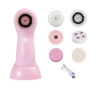 Facial Cleansing Brush - Face Cleaner | Face Cleansing Brush Rechargeable | FA-ce Exfoliator Tool with 6 Bru-sh Heads | Skin Care Cleaning Wash System for Body Forehead Chin Nose Cheeks