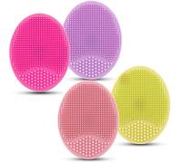 Facial Cleansing Brush Face Exfoliator Pad Silicone Face Scrubber, Mini Manual Silicone Face Scrubber Face Massager Brush Anti-Aging Skin Cleanser and Deep Exfoliator Makeup Tool for Girl Sister Women