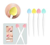 Facial Cleansing Brush Set, 4-Piece Heart-Shaped Silicone, Double-Sided Exfoliating Scrubber for Blackhead Removal (4pcs)